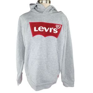 Levis Gray Hooded Sweatshirt Mens Large Cotton/Polyester Blend Warm Casual Wear‎